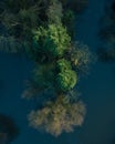 Drone view of lake in local park in Stoke on Trent.